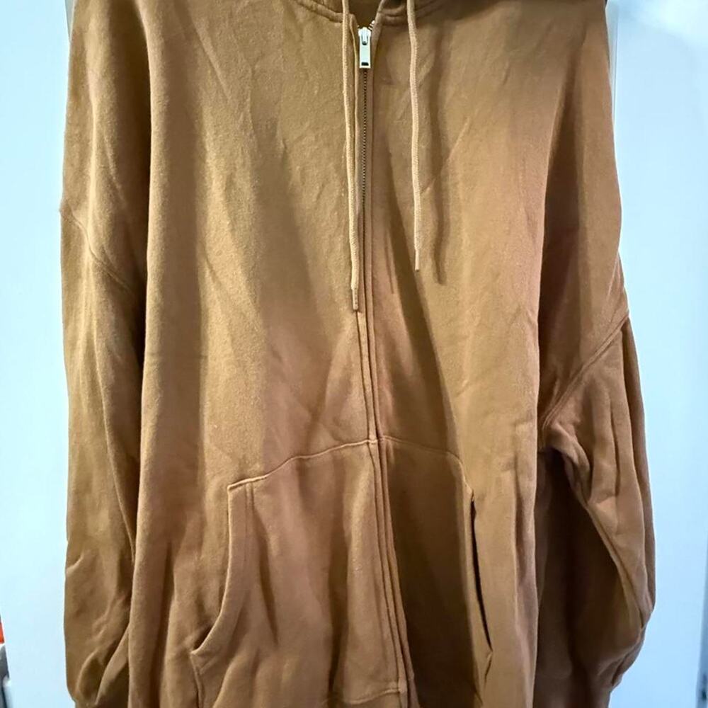 Old navy oversized brown zip Hoodie Size XL